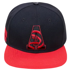 ATLANTA HAWKS MULTI LOGO WOOL SNAPBACK HAT (BLACK/RED)