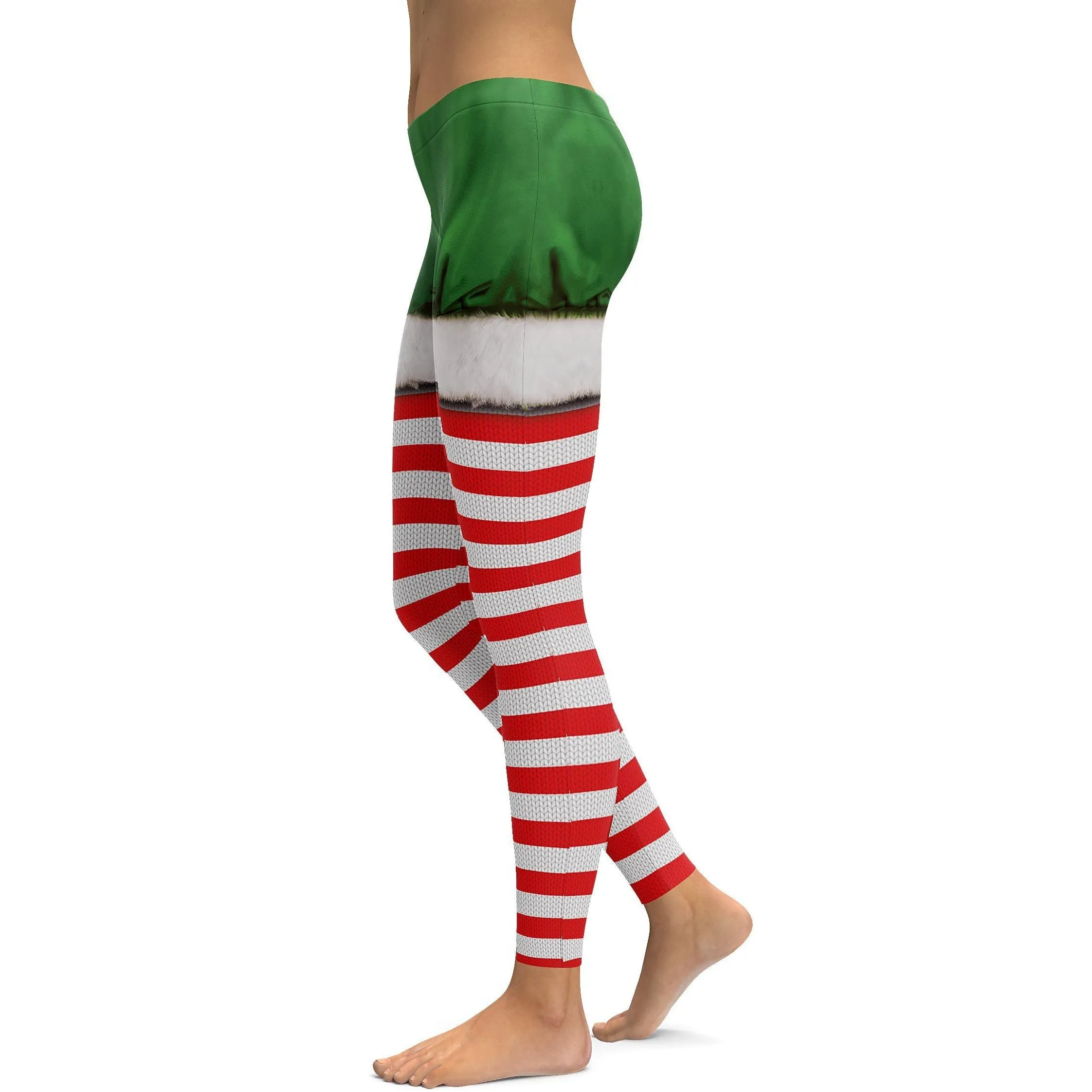 Christmas Candy Cane & Shorts Leggings