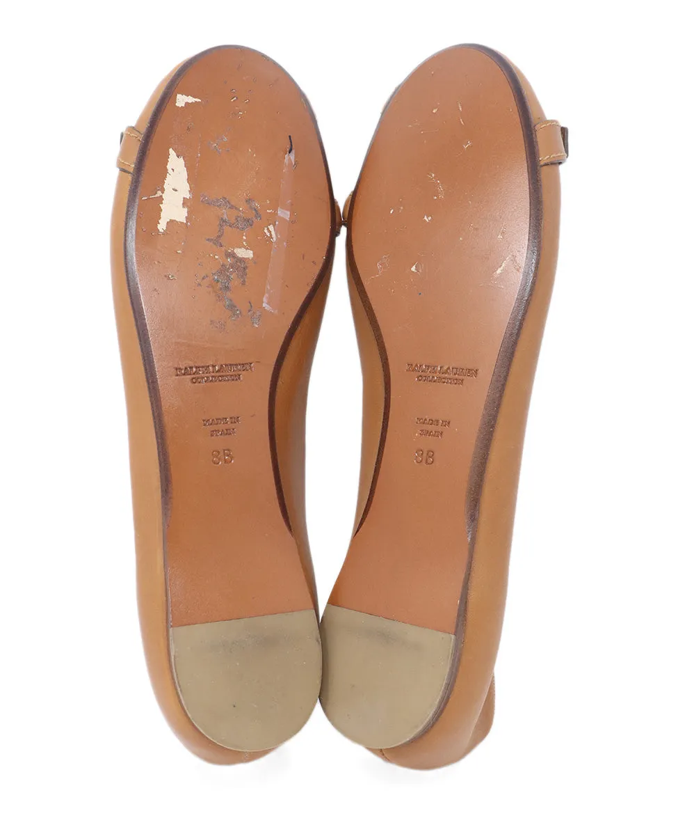 Ralph Lauren Tan Leather Flats sz 10