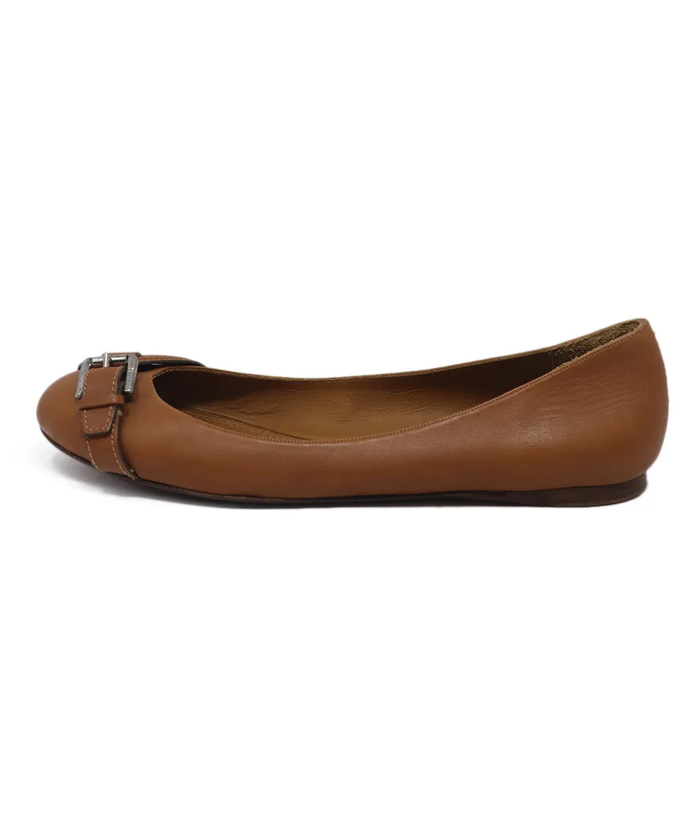 Ralph Lauren Tan Leather Flats sz 10